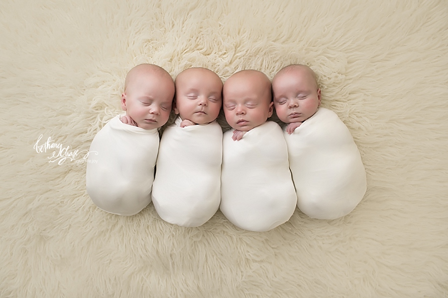 rochester, ny quadruplet newborn photography session