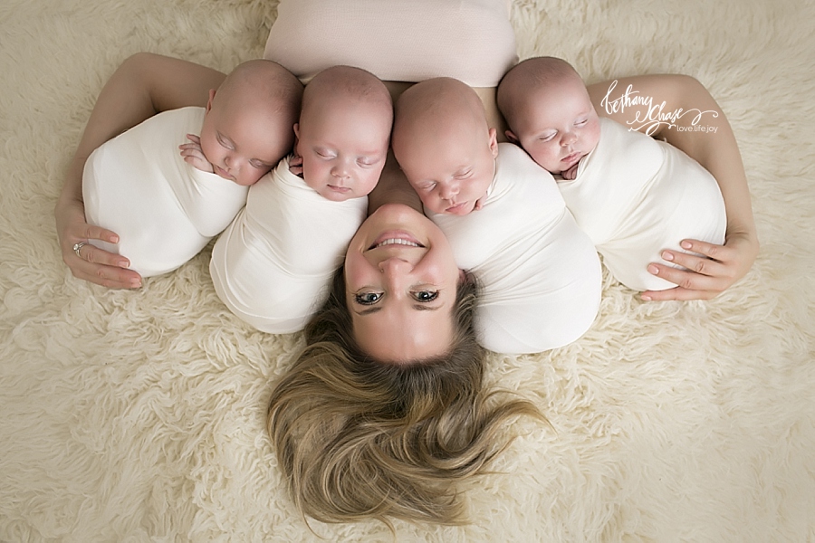 rochester, ny quadruplet newborn photography session
